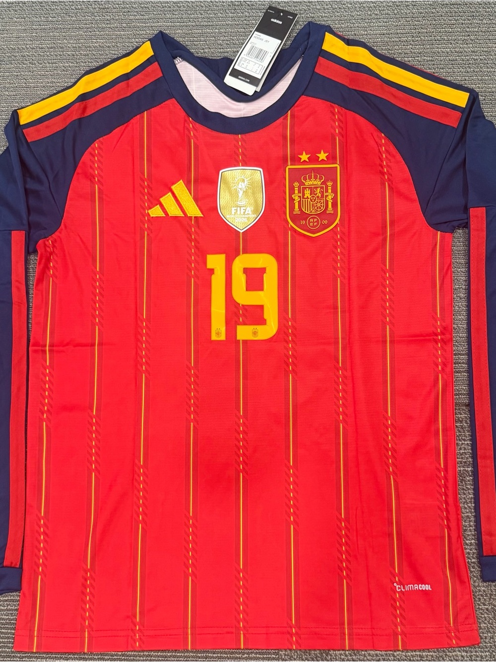 Spain #19 Lamine Yamal Home Jersey